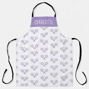 Personalised Tennis Pattern Custom Name Tennis Apron