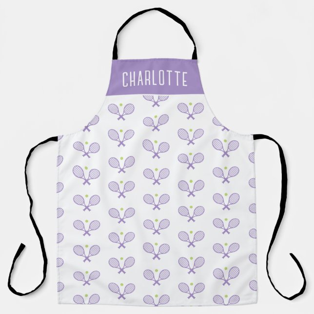 Personalised Tennis Pattern Custom Name Tennis Apron (Front)