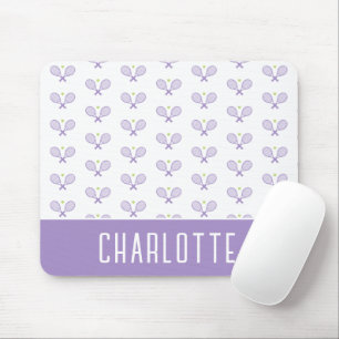 Personalised Tennis Pattern Custom Name Tennis Mouse Mat