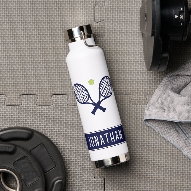 Personalised Tennis Player Custom Name Tennis Water Bottle (Gym)