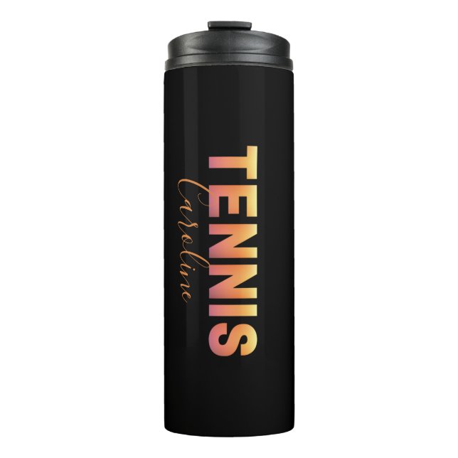 Personalised Tennis Player Girl Custom Name Cool   Thermal Tumbler (Front)