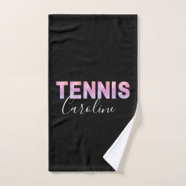 Personalised Tennis Player Girl Custom Name Cute Hand Towel