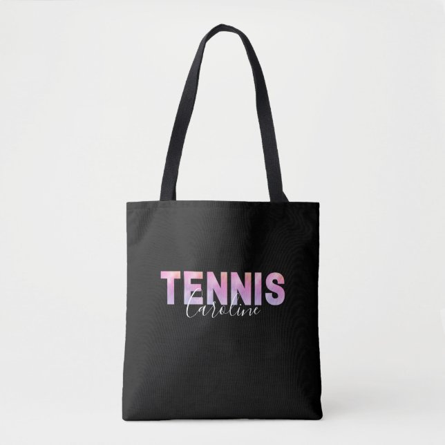 Personalised Tennis Player Girl Custom Name Cute   Tote Bag (Front)