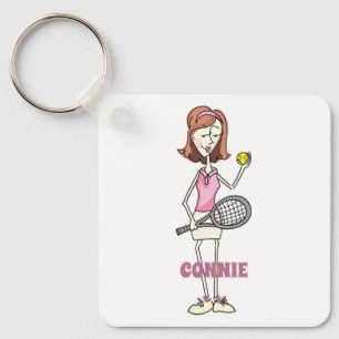 Personalised Tennis Player Key Ring