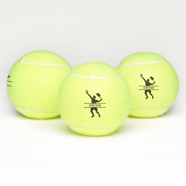 Personalised Tennis Player Name Themed Custom Tennis Balls (Multi)