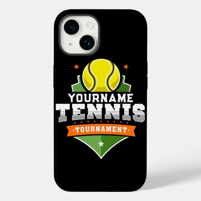 Personalised Tennis Player NAME Varsity Tournament Case-Mate iPhone Case (Back)