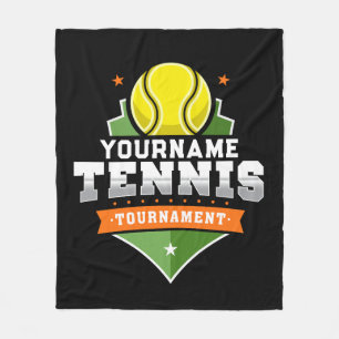 Personalised Tennis Player NAME Varsity Tournament Fleece Blanket