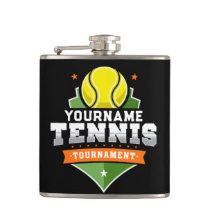 Personalised Tennis Player NAME Varsity Tournament Hip Flask