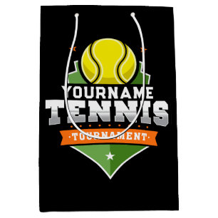 Personalised Tennis Player NAME Varsity Tournament Medium Gift Bag