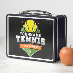 Personalised Tennis Player NAME Varsity Tournament Metal Lunch Box