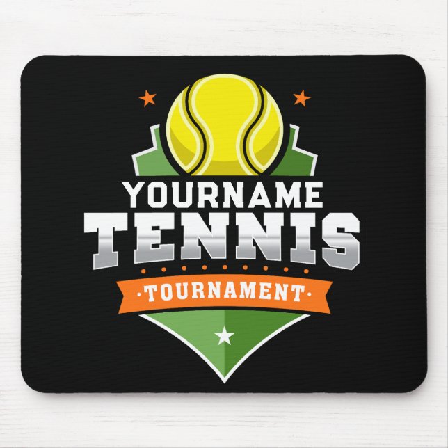 Personalised Tennis Player NAME Varsity Tournament Mouse Mat (Front)