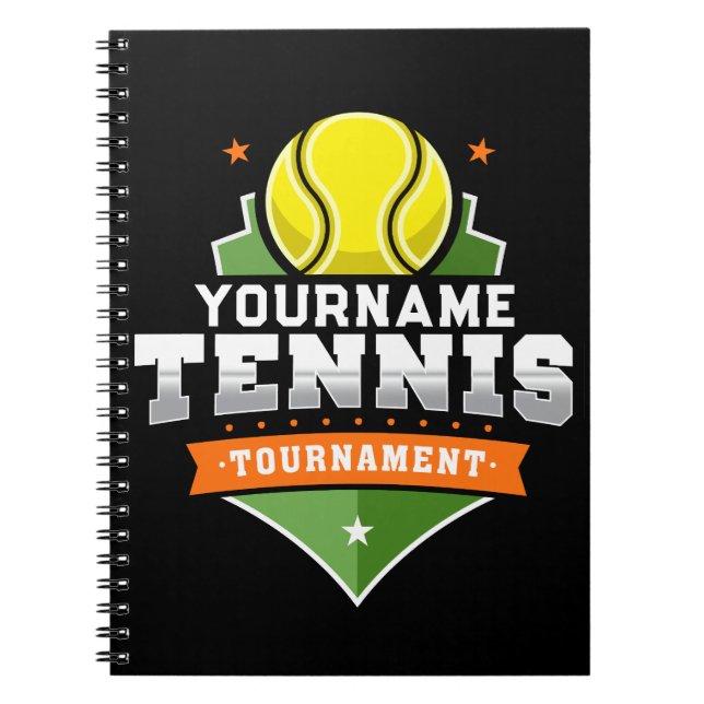 Personalised Tennis Player NAME Varsity Tournament Notebook (Front)