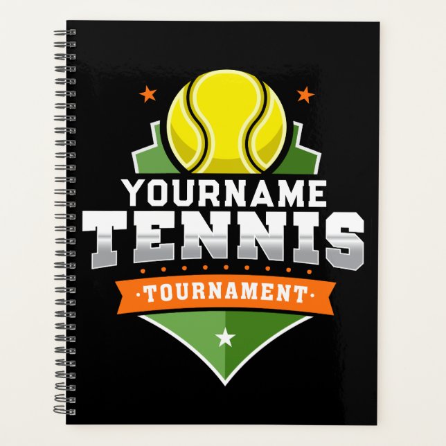 Personalised Tennis Player NAME Varsity Tournament Planner (Front)