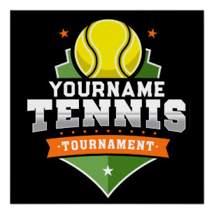Personalised Tennis Player NAME Varsity Tournament Poster