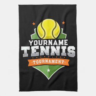 Personalised Tennis Player NAME Varsity Tournament Tea Towel
