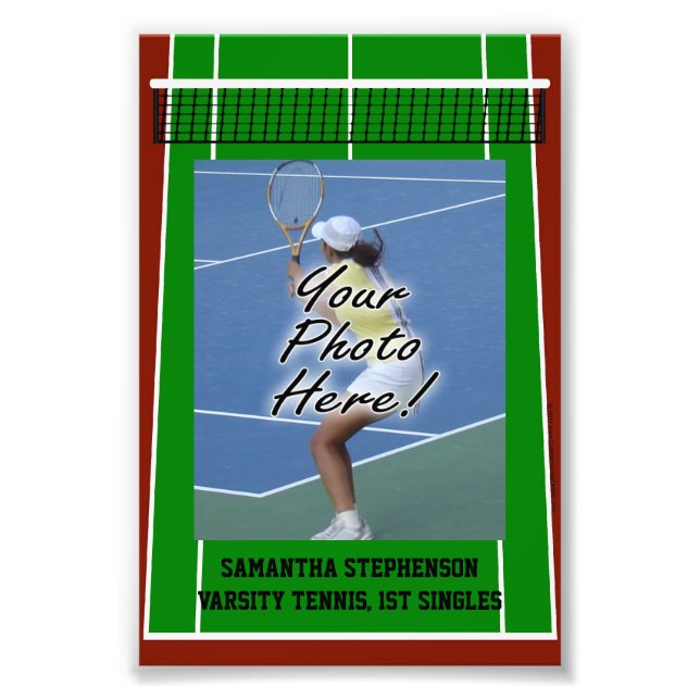Personalised Tennis Player Photo Border Template (Front)