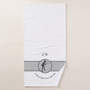 Personalised Tennis Player Tennis Girl Custom Gift Bath Towel