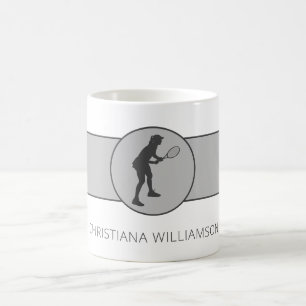 Personalised Tennis Player Tennis Girl Custom Gift Coffee Mug