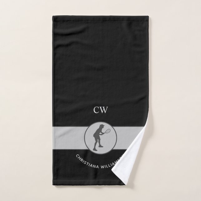 Personalised Tennis Player Tennis Girl Custom Gift Hand Towel (Hand Towel)