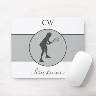 Personalised Tennis Player Tennis Girl Custom Gift Mouse Mat