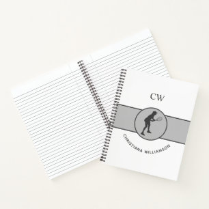 Personalised Tennis Player Tennis Girl Custom Gift Notebook