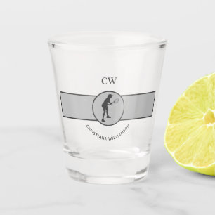 Personalised Tennis Player Tennis Girl Custom Gift Shot Glass