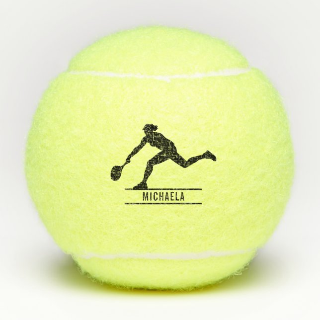 Personalised Tennis Player Themed Custom Name Tennis Balls (Front)