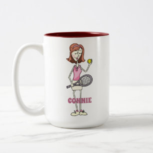 Personalised Tennis Player Two-Tone Coffee Mug
