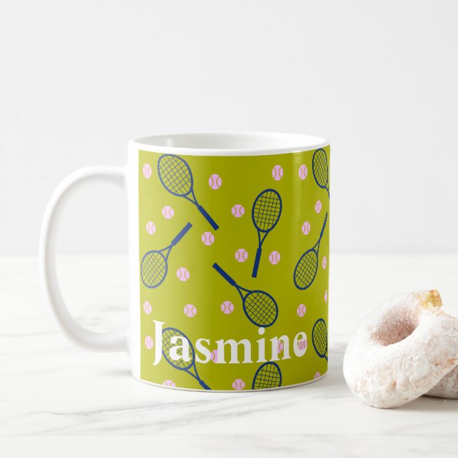 Personalised Tennis Player's Mug (With Donut)