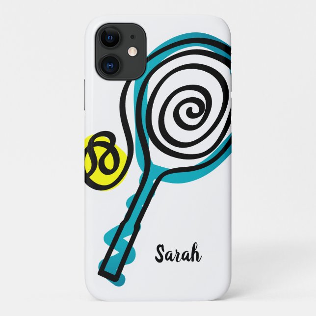 Personalised tennis racket and ball sports design Case-Mate iPhone case (Back)