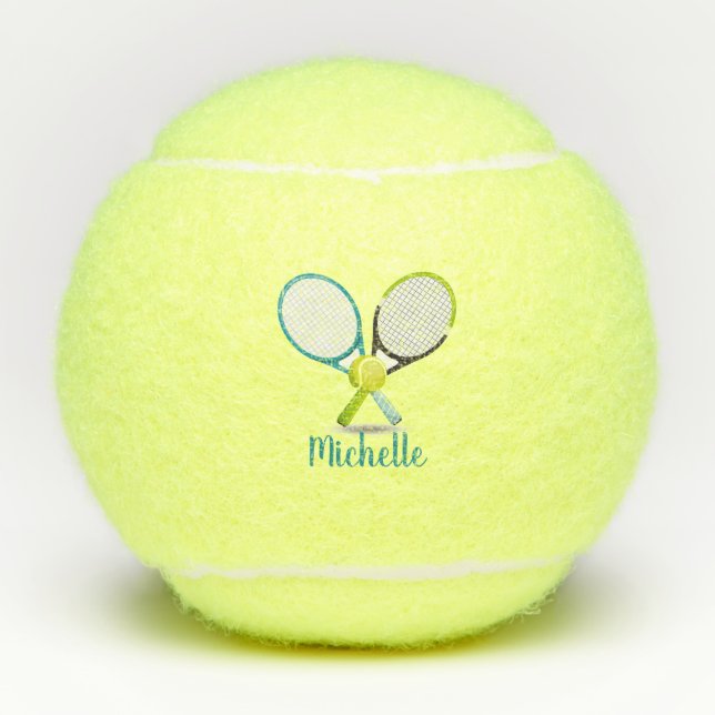 Personalised Tennis Racket and Ball Tennis Balls (Front)