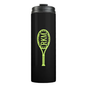 Personalised Tennis Racket Monogram Initials Thermal Tumbler