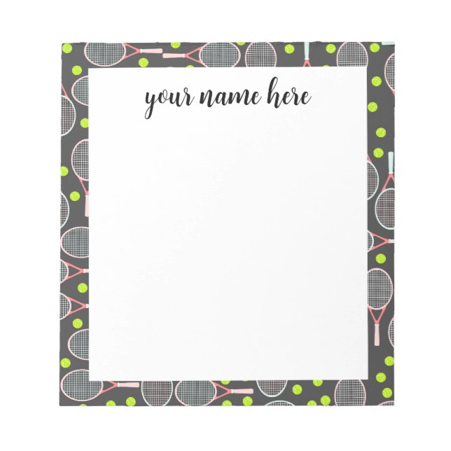 Personalised Tennis Racket Notepad (Front)