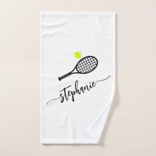 Personalised Tennis Script Name Hand Towel