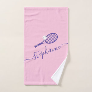 Personalised Tennis Script Name Hand Towel