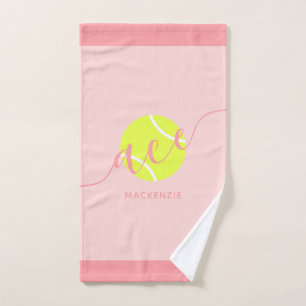 Personalised Tennis Sport Pink Hand Towel