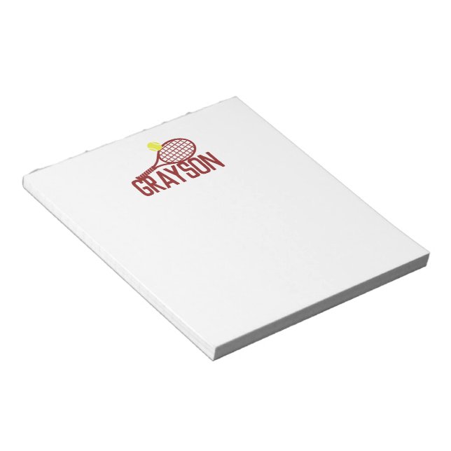 Personalised Tennis Sports Custom Colours Name Notepad (Angled)