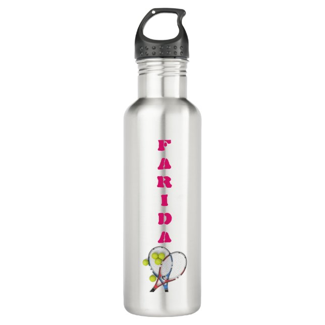 Personalised Tennis Stainless Steel Water Bottle (Front)