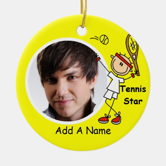Personalised Tennis Star Keepsake Ornament (Front)
