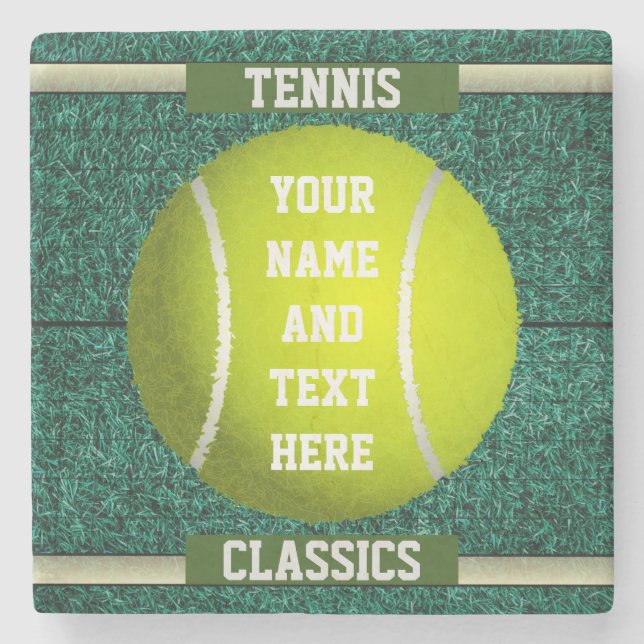 Personalised Tennis Stone Coaster (Front)