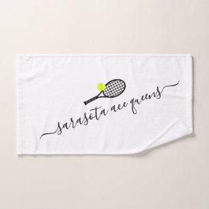 Personalised Tennis Team Name Elegant Script Hand Towel