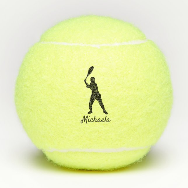 Personalised Tennis Theme Custom Player Name Balls (Front)