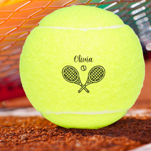 Personalised Tennis Theme Name  Tennis Balls