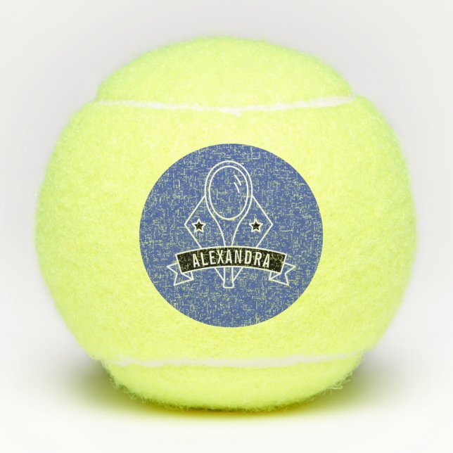 Personalised Tennis Themed Racquet Custom Name  Tennis Balls (Front)