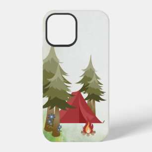 Personalised Tent and Campfire Woodland Camping iPhone 12 Case
