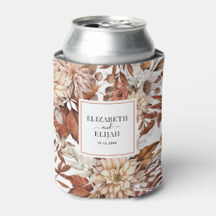 Personalised Terracotta Autumn Fall Wedding Can Cooler