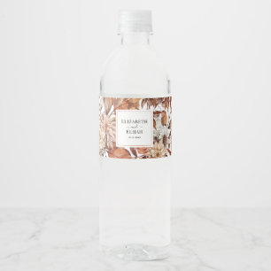 Personalised Terracotta Autumn Fall Wedding Water Bottle Label