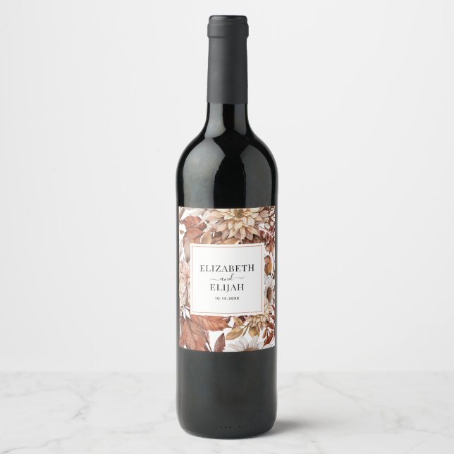 Personalised Terracotta Autumn Fall Wine Label (Front)