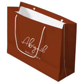 Personalised Terracotta Boho Wedding Party Name Large Gift Bag