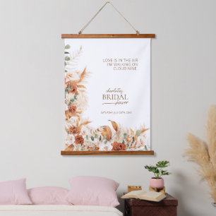 Personalised Terracotta Floral Bridal Shower  Hanging Tapestry